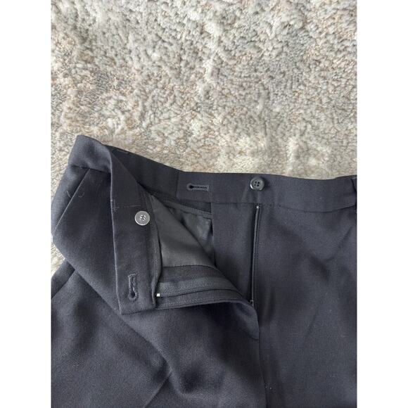 Pendleton Petites Size 10 100% Virgin Wool Flat Front Pants Black Button Zip - Picture 9 of 13